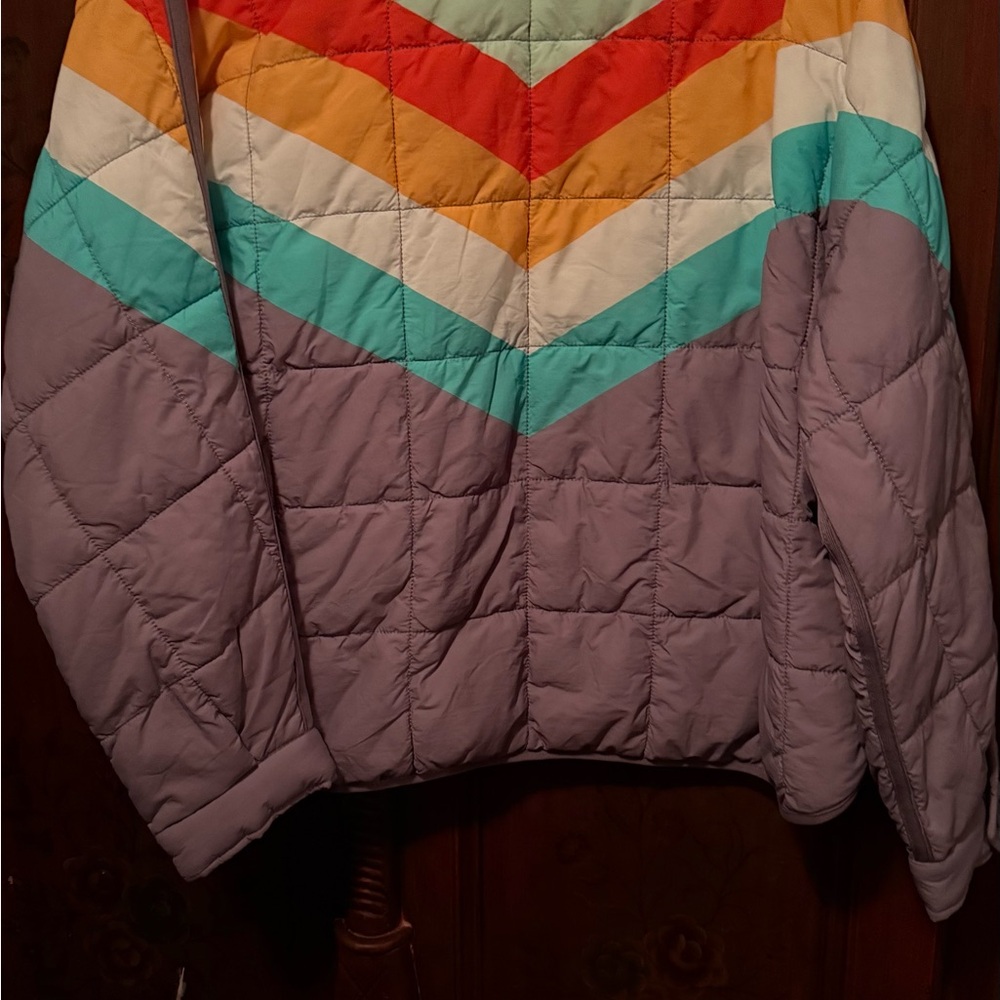 Free People Sun Valley Rainbow Chevron Puffer Jacket - Picture 5 of 6